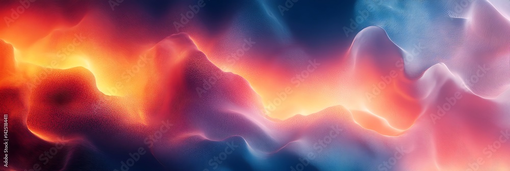Aufkleber abstract glowing cloudscape with dynamic color gradients for creative backgrounds