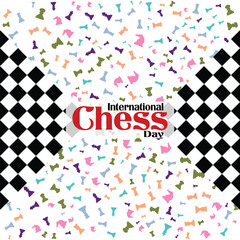 International Chess Day is on July 20th, also known as World Chess Day. That promotes the game of chess. This template is suitable for creating background banners, posters, and cards.