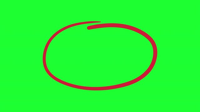 Hand drawn circle, Round Circle Highlight, Circle marker on green background