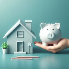Saving for your dream home visualized with a piggy bank