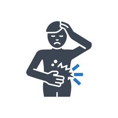 Abdominal Pain Discomfort Icon