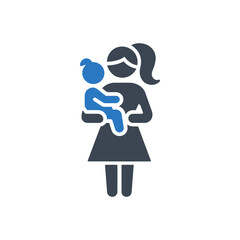 Mother Holding Baby Icon