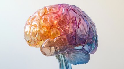 Translucent Gradient Colored Brain Sculpture