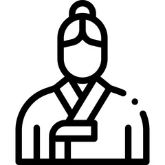 Korea line editable icon. Editable stroke. Vector illustration.