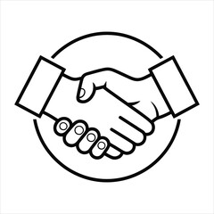 Business agreement handshake line art icon for apps and websites