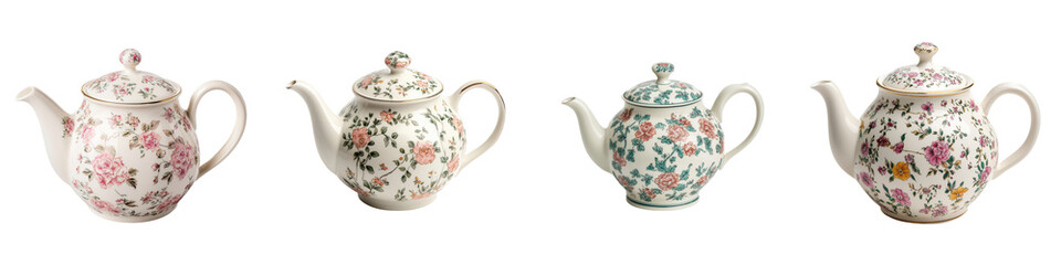 Vintage floral pattern ceramic teapots
