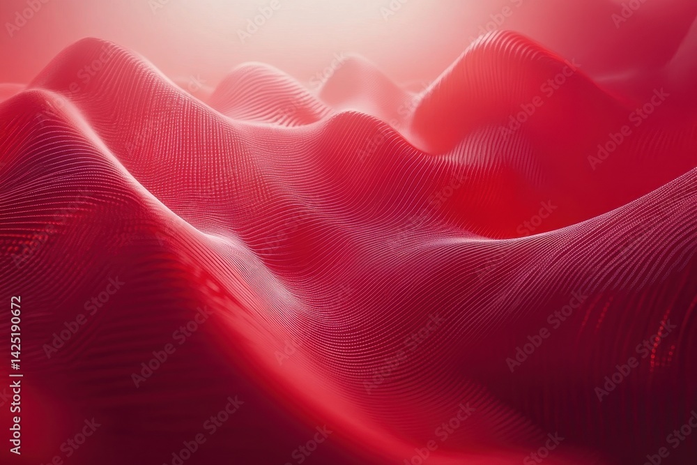 Poster red abstract waves, flowing background with lines and dots. it can be used for modern presentations 