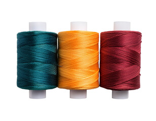 Sewing thread isolated on transparent background; handicraft and hobby; top view