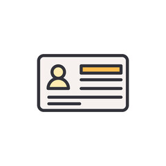 Library card colored icons, minimalist vector illustration ,simple transparent graphic element .Isolated on white background