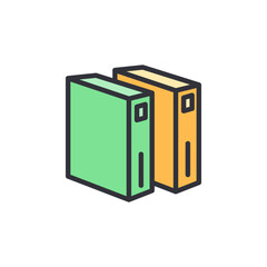 Archive colored icons, minimalist vector illustration ,simple transparent graphic element .Isolated on white background