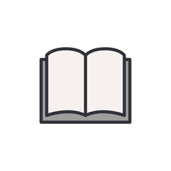 Open book colored icons, minimalist vector illustration ,simple transparent graphic element .Isolated on white background