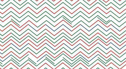 Zigzag rhythm A vibrant geometric dance of red green and blue lines creating an energetic pattern