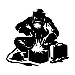 illustration of a welder in action
