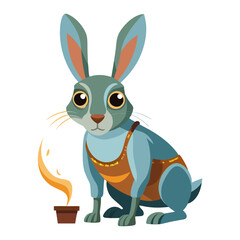 Watercolor hare, isolated, Hare welder watercolour image, clipart on white background
