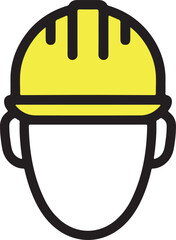 hardhat safety gear, construction worker helmet, protective headwear icon