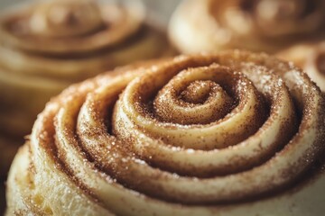 Fototapeta premium Sweet cinnamon rolls close up