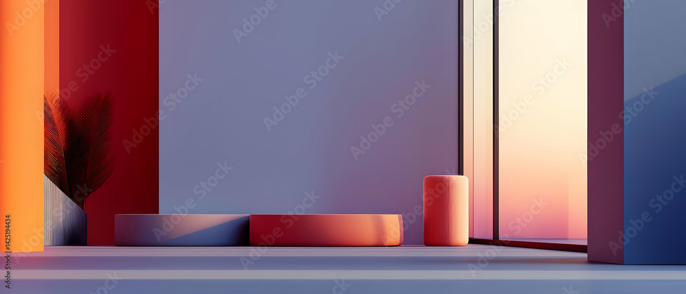 Poster modern minimalist display with soft hues