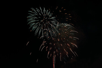 Fireworks display, illuminated, majestic, multi-colored, night, no people, outdoors