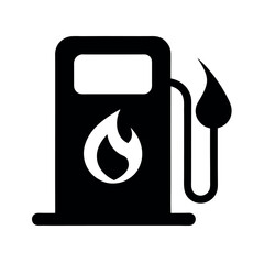 Fuel Icon Vector Silhouette on White Background