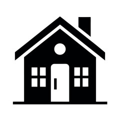 House Icon Vector Silhouette on White Background