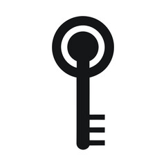 Key Icon Vector Silhouette on White Background