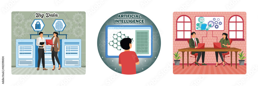 Poster big data project. artificial intelligence. machine learning studies.