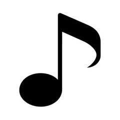 Music Note Icon Vector Silhouette on White Background