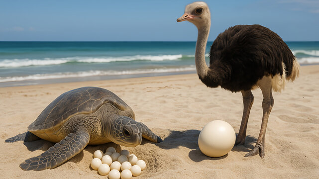 Trying to Out-Egg a Turtle: The Ostrich’s Bold Move