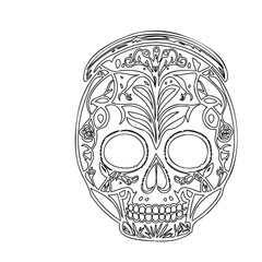 Day of the Dead floral sugar skull contour