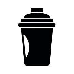 Shaker Bottle Icon Vector Silhouette on White Background