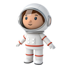 3d astronaut icon isolated on transparent background