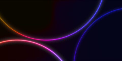 Abstract colorful curve neons on the dark background. Basic RGB