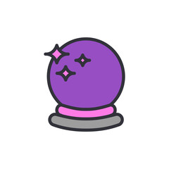 Magic crystal colored icons, minimalist vector illustration ,simple transparent graphic element .Isolated on white background