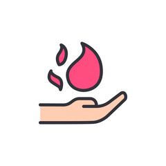 Magic fire colored icons, minimalist vector illustration ,simple transparent graphic element .Isolated on white background