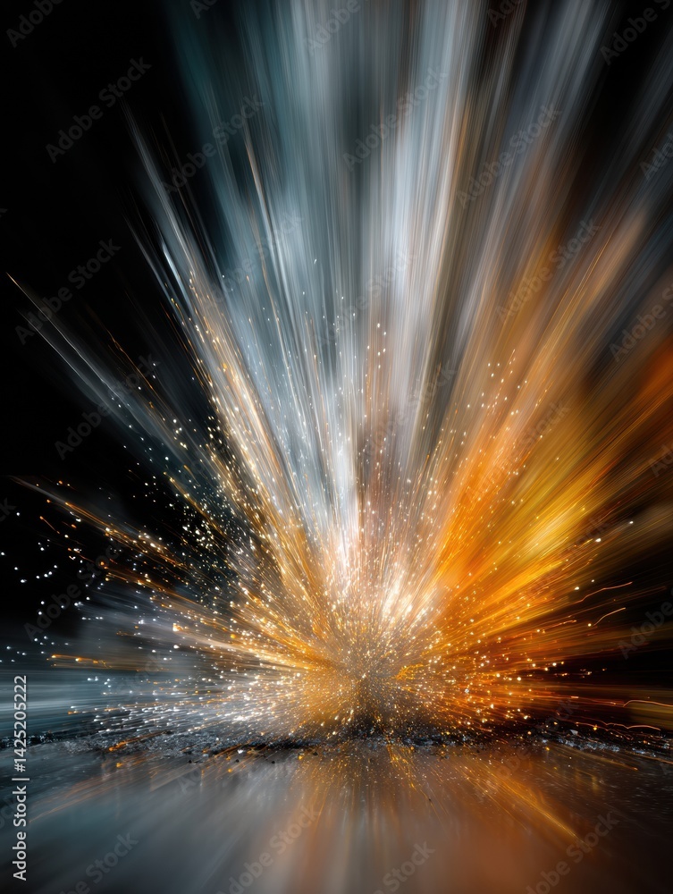 Aufkleber Fuel Explosion Creates a Dynamic Abstract Display With Motion Blur and Vibrant Energy Splash