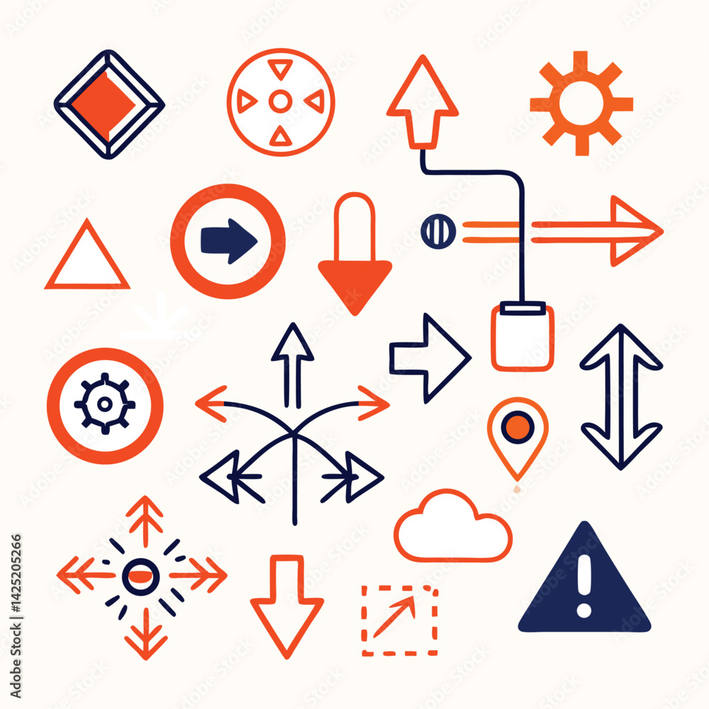 Poster a vibrant set of vector arrow icons offers diverse design elements for web and business use