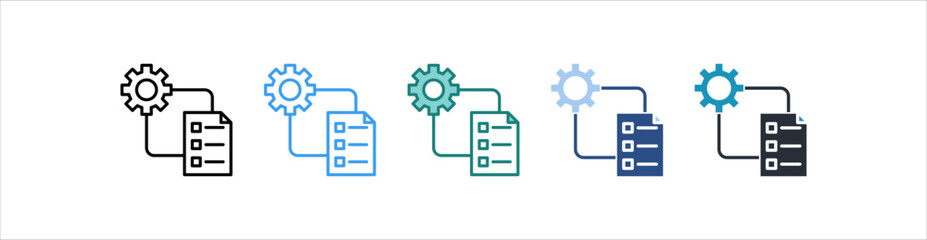 Execution Icon In Different Style Vector