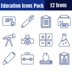 Set of 40 Education and Learning web icons in line style. School, university, textbook, learning. Vector illustration.