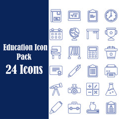 Set of 40 Education and Learning web icons in line style. School, university, textbook, learning. Vector illustration.