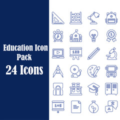 Set of 40 Education and Learning web icons in line style. School, university, textbook, learning. Vector illustration.