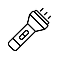 Handheld Flashlight Tool with Beam Light Icon Design