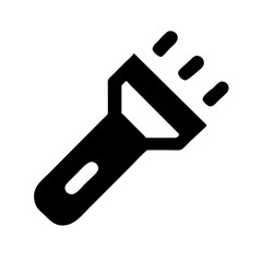 Handheld Flashlight Tool with Beam Light Icon Design