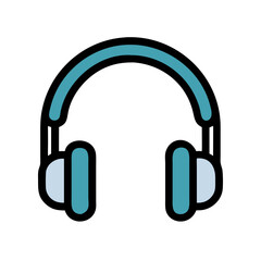 Headphones for Audio Listening and Sound Icon Design