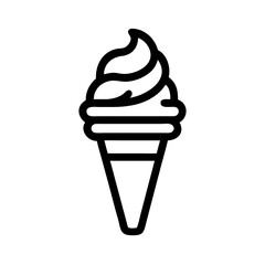 Ice Cream Cone with Swirl Topping Icon Design