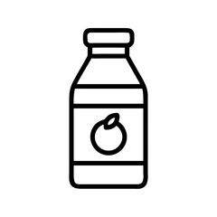 Juice Bottle with Label and Cap Icon Design