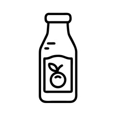 Juice Bottle with Label and Cap Icon Design