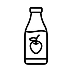 Juice Bottle with Label and Cap Icon Design