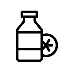 Juice Bottle with Label and Cap Icon Design