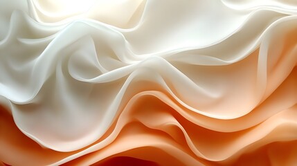 Obraz premium Elegant Draped Fabric Texture Soft White and Peach Silk Swirls