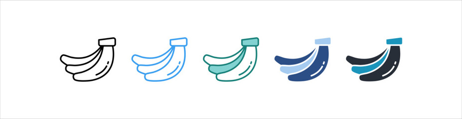Banana Icon In Different Style Vector
